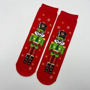 Buc-ees Nutcracker Socks Unisex OS Red Crew Christmas Stocking Stuffer Texas